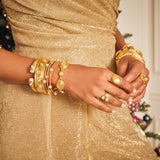 Jewelry Cannes Statement Hinge Bangle // Iridescent Champagne