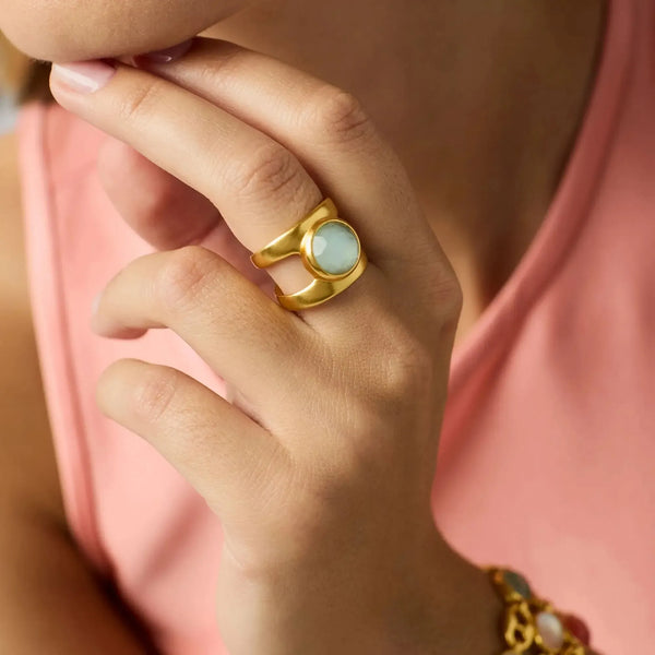 Laguna Stone Ring // Iridescent Aquamarine Blue