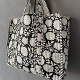 Lifestyle Quilted Cotton Hand printed Reversible Floral Daily Tote Bag