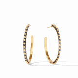 Lifestyle Mixed-Metal Beaded Hoop Earrings