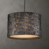 Lighting Alita Aged Black Drum Pendant