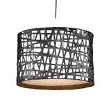 Lighting Alita Aged Black Drum Pendant