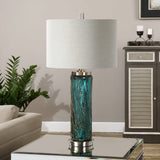 Lighting Almanzora Blue Glass Lamp