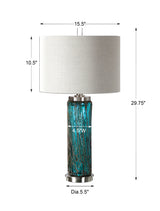 Lighting Almanzora Blue Glass Lamp