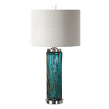 Lighting Almanzora Blue Glass Lamp