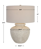 Lighting Artifact Aged Stone Table Lamp