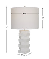 Lighting Ascent White Geometric Table Lamp