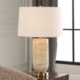 Lighting Aubrey Travertine Table Lamp