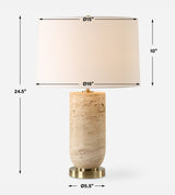 Lighting Aubrey Travertine Table Lamp