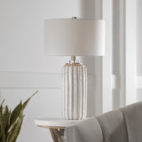 Lighting Azariah White Crackle Table Lamp