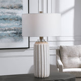 Lighting Azariah White Crackle Table Lamp