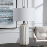Lighting Azariah White Crackle Table Lamp