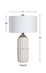 Lighting Azariah White Crackle Table Lamp