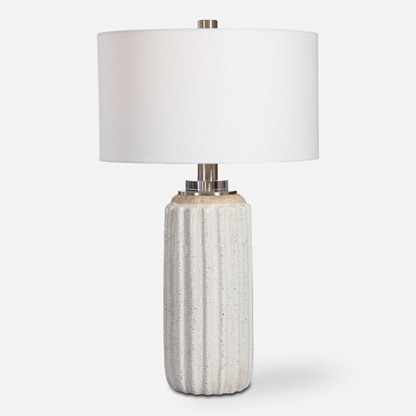 Lighting Azariah White Crackle Table Lamp