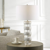 Lighting Band Together Crystal & Wood Table Lamp