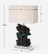 Lighting Basalt Black Stone Table Lamp
