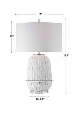 Lighting Caelina Textured White Table Lamp