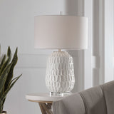 Lighting Caelina Textured White Table Lamp