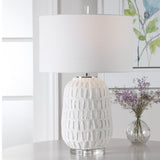 Lighting Caelina Textured White Table Lamp