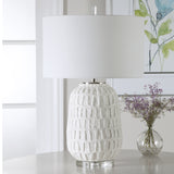 Lighting Caelina Textured White Table Lamp