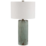 Lighting Callais Crackled Aqua Table Lamp