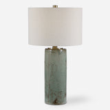 Lighting Callais Crackled Aqua Table Lamp