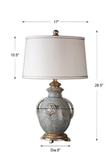 Lighting Cancello Blue Glaze Lamp