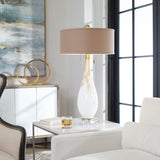 Lighting Cardoni White Glass Table Lamp