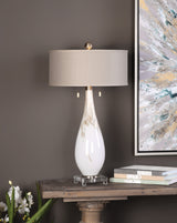Lighting Cardoni White Glass Table Lamp