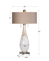 Lighting Cardoni White Glass Table Lamp