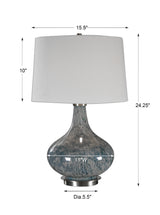 Lighting Celinda Blue Gray Glass Lamp