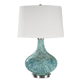 Lighting Celinda Blue Gray Glass Lamp