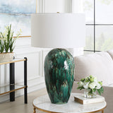 Lighting Ceralene Green Table Lamp