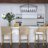 Clayton 6 Light Linear Chandelier // Matte Black