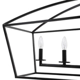 Clayton 6 Light Linear Chandelier // Matte Black