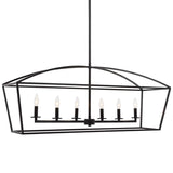 Clayton 6 Light Linear Chandelier // Matte Black