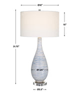 Lighting Clariot Ribbed Blue Table Lamp