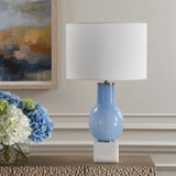 Lighting Clear Sky Blue Glass Table Lamp