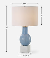 Lighting Clear Sky Blue Glass Table Lamp