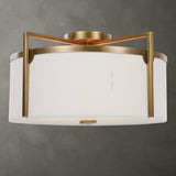 Lighting Colfax Brass 3 Light Semi Flush