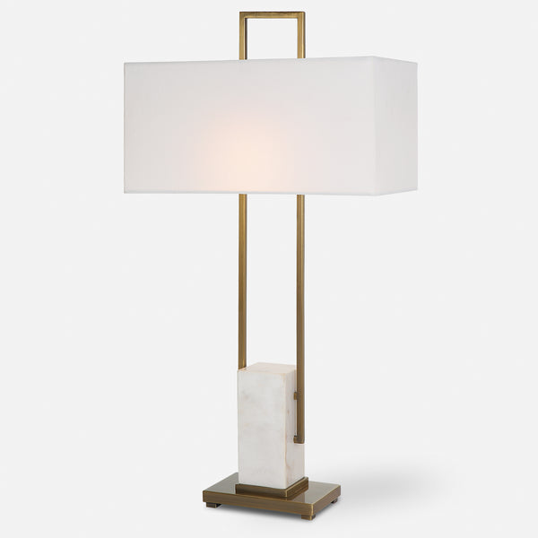 Lighting Column White Marble Table Lamp