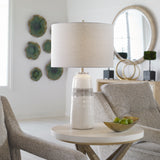 Lighting Comanche White Crackle Table Lamp