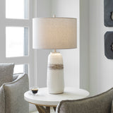 Lighting Comanche White Crackle Table Lamp
