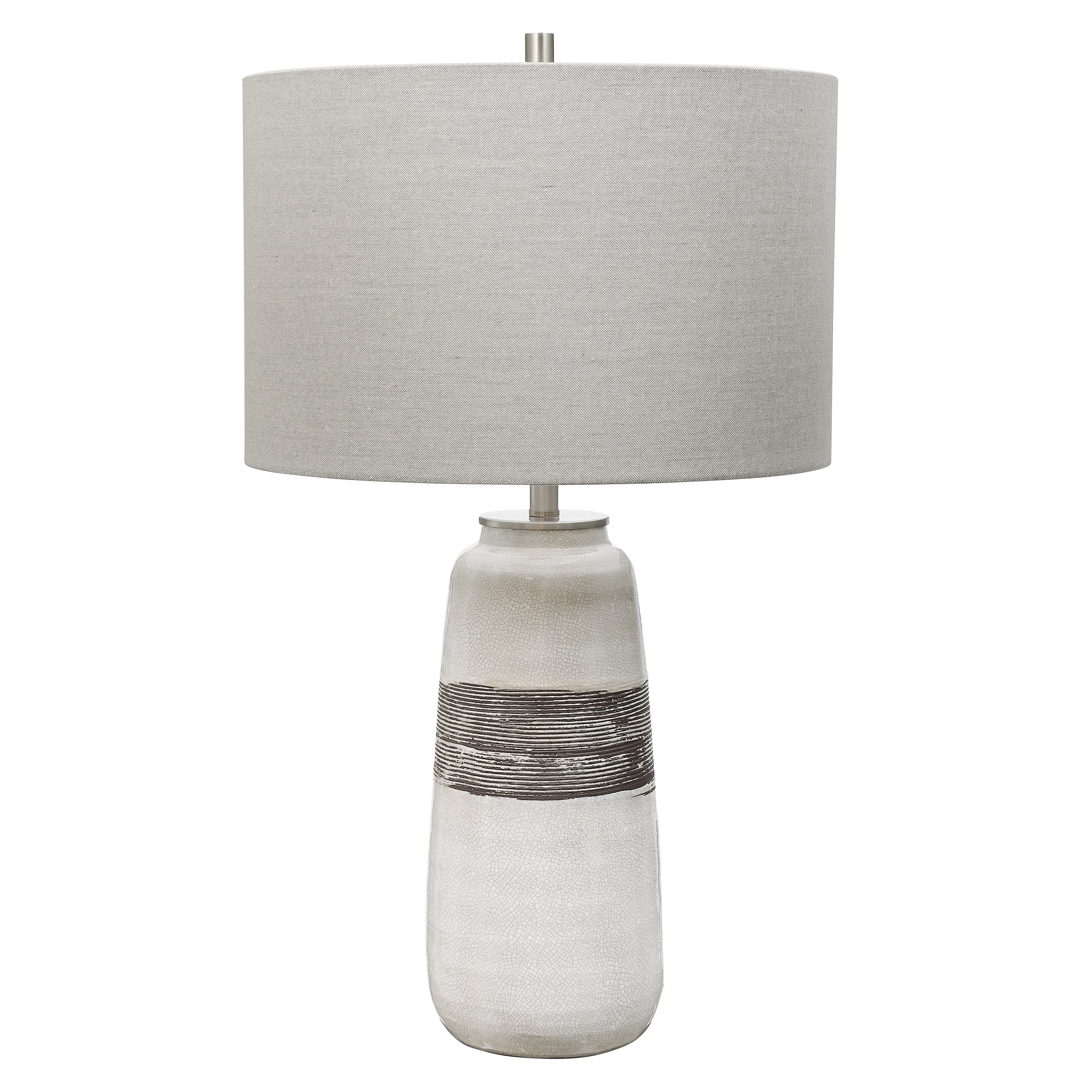 Lighting - Comanche White Crackle Table Lamp