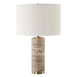 Lighting Cortado Travertine Table Lamp