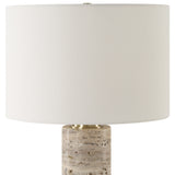 Lighting Cortado Travertine Table Lamp