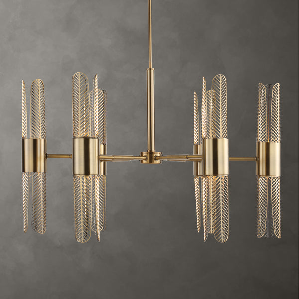 Lighting Cret 12 Light Brass Chandelier