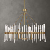 Lighting Crystal Stick 8 Light Brass Chandelier