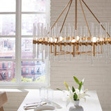 Lighting Crystal Stick 8 Light Brass Chandelier
