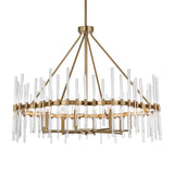Lighting Crystal Stick 8 Light Brass Chandelier